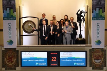 Winnaar opent de handel op de Amsterdamse beurs van Euronext